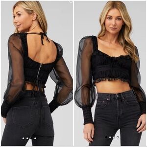 NWT For Love and Lemons Gabrielle Crop Top XS Glam Goth Vampy Witchy Whimisgoth